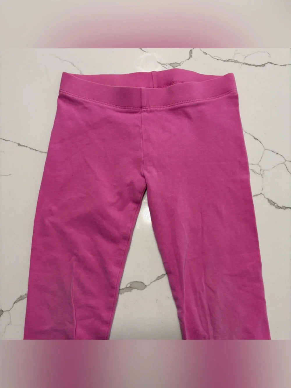 The Children’s Place Girls Pink Stretch Knit Leggings Lace Trim Size Small S 5/6
